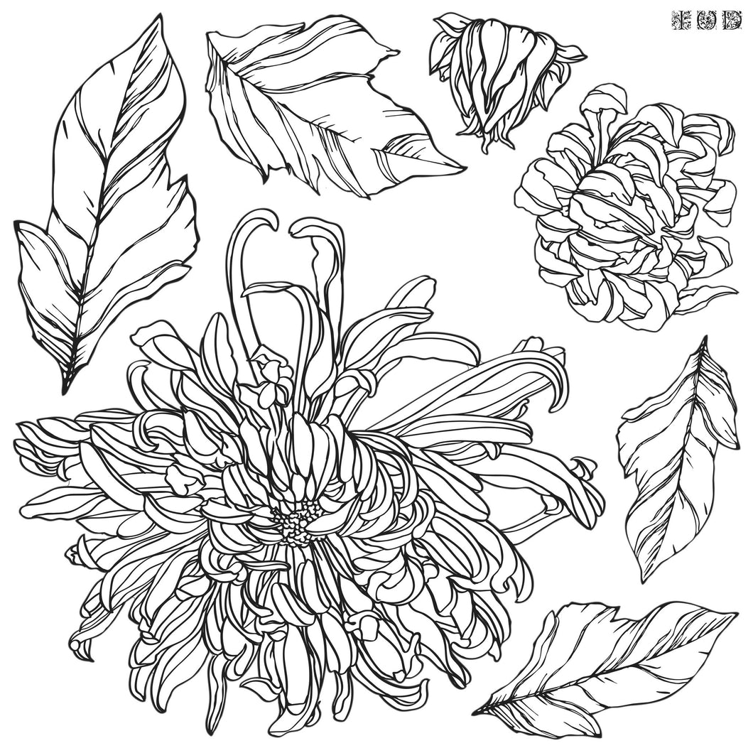 Chrysanthemum | IOD 12×12 DECOR STAMP™